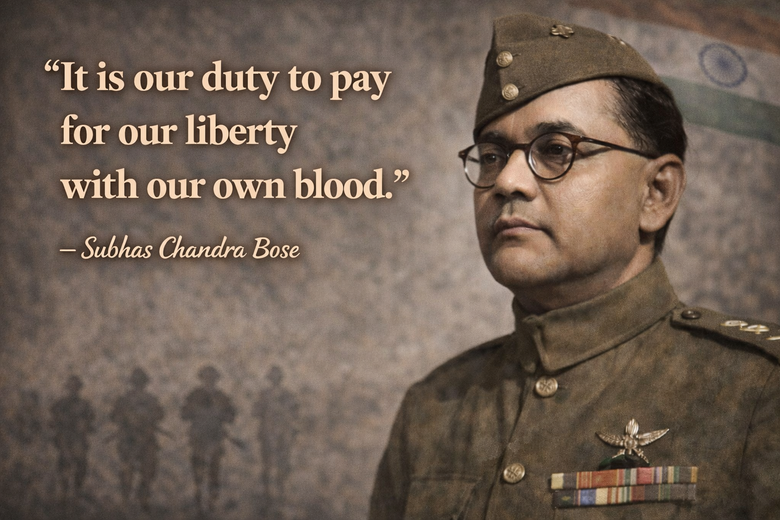 Indian Army Quotes for Defence Aspirants (Image + Text) 25 It is our duty to pay for our liberty with our own blood. – Subhas Chandra Bose